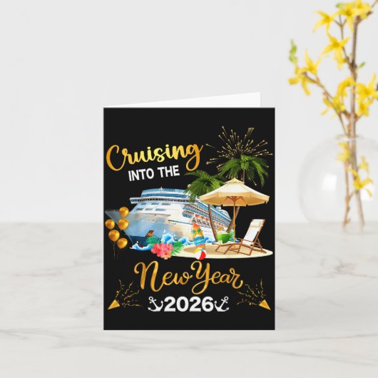 Cruising Into The New Year 2026  Karte (Gelbe Blume)