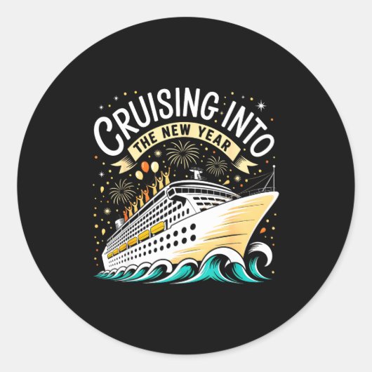 Cruising Into The New Year 2026 Matching Family Cr Runder Aufkleber (Vorderseite)