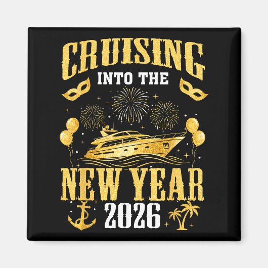 Cruising Into The New Year 2026 New Year Eve Famil Magnet (Vorne)