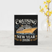 Cruising Into The New Year 2026 Party Vacation Tee Karte (Gelbe Blume)