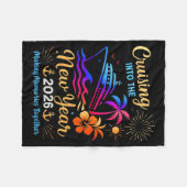 Cruising Into The New Year 2026 Trip Family Matchi Fleecedecke (Vorderseite (Horizontal))