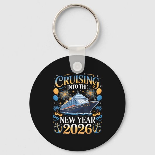Cruising Into The New Year 2026 Vacation Design Schlüsselanhänger (Vorderseite)