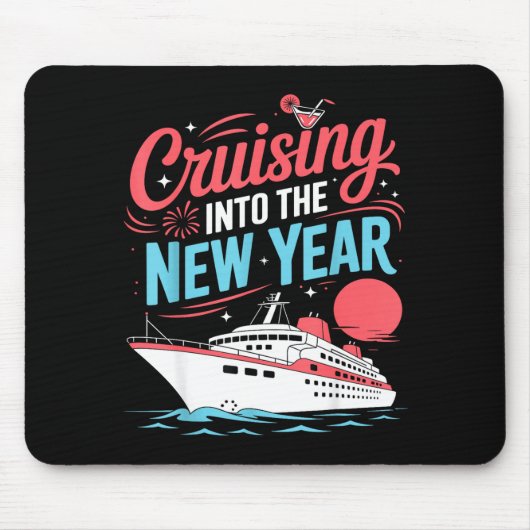 Cruising Into The New Year Trocal Holiday Travel V Mousepad (Vorne)