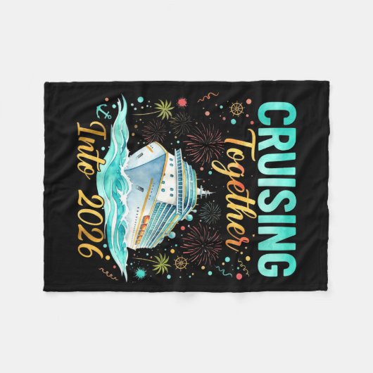 Cruising Together Into 2026 Matching Cruise Celebr Fleecedecke (Vorderseite (Horizontal))