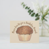 Crumb Muffin Breakfast Brunch Party Einladung Postkarte (Stehend Vorderseite)