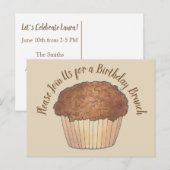 Crumb Muffin Breakfast Brunch Party Einladung Postkarte (Vorne/Hinten)