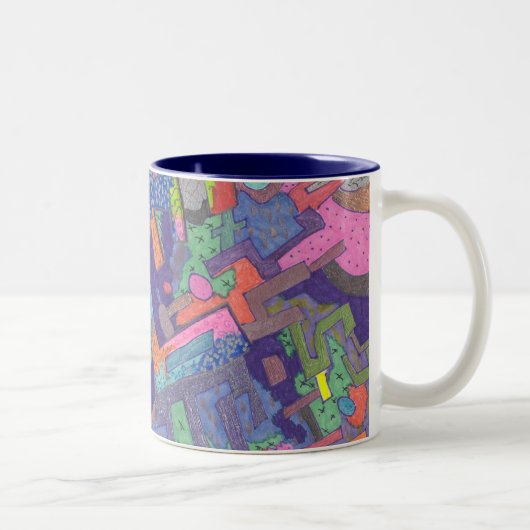 Crumbling City, Abstrakt Art Tasse (Rechts)
