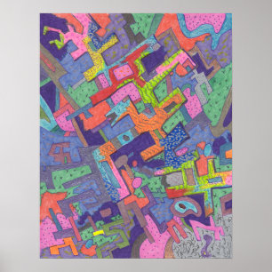 "Crumbling City" Abstrakte Kunst Poster