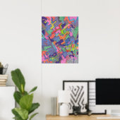"Crumbling City" Abstrakte Kunst Poster (Heimbüro)