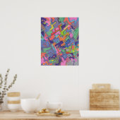"Crumbling City" Abstrakte Kunst Poster (Küche)
