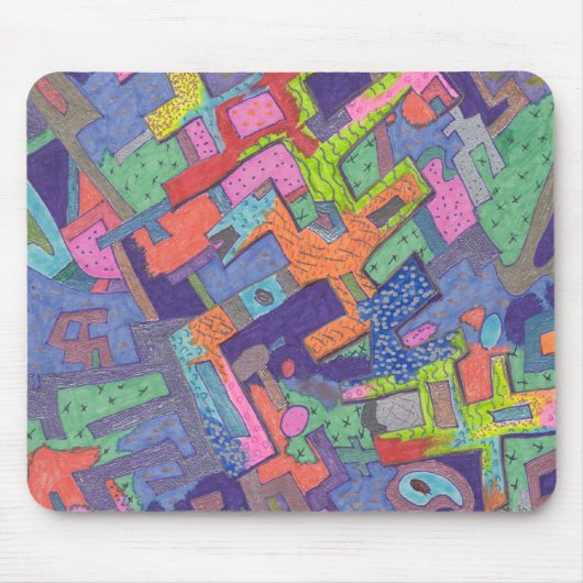 "Crumbling City" Abstrakte Mousepad (Vorne)