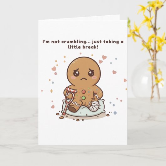 Crumbling, Cute Puchi Gingerbread Get Well Card Karte (Gelbe Blume)