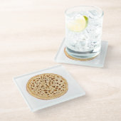 Crumpet auf weiß glasuntersetzer (Schrägansicht)