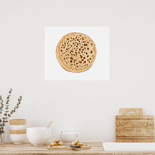 Crumpet auf weiß poster (Küche)