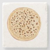 Crumpet auf weiß steinuntersetzer (Vorderseite)