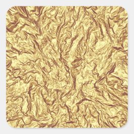 Crumpled Gold Quadratischer Aufkleber