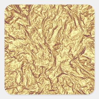 Crumpled Gold Quadratischer Aufkleber