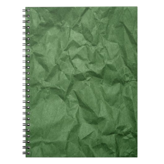Crumpled Green Paper Texture Notebook Notizblock (Vorderseite)