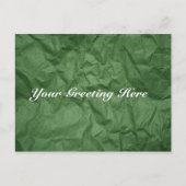 Crumpled Grünbuch Textur leere Postkarte (Vorderseite)