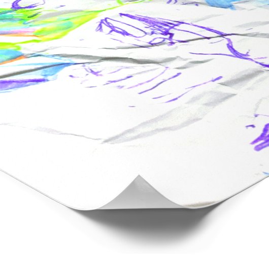 Crumpled Paper Scribble Abstrakt Modern Art Print Poster (Ecke)