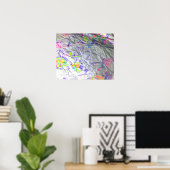 Crumpled Paper Scribble Abstrakt Modern Art Print Poster (Heimbüro)