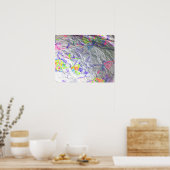 Crumpled Paper Scribble Abstrakt Modern Art Print Poster (Küche)