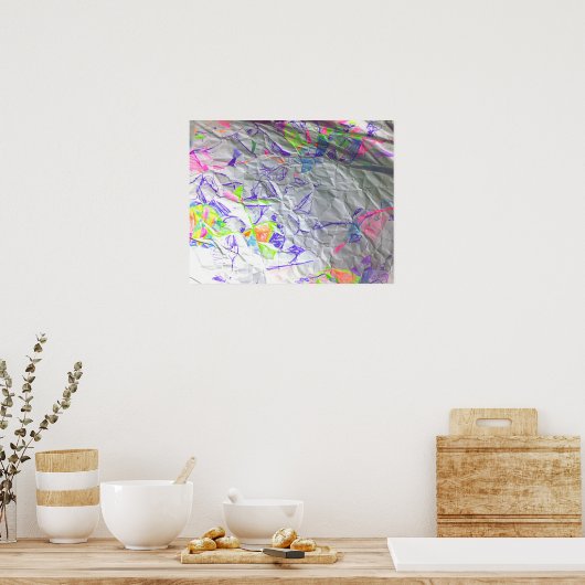 Crumpled Paper Scribble Abstrakt Modern Art Print Poster (Küche)