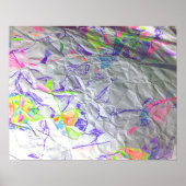 Crumpled Paper Scribble Abstrakt Modern Art Print Poster (Vorne)