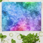 Crumpled Peacock Blue Texture Küchentuch (Gefaltet)