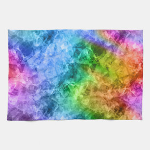 Crumpled Peacock Blue Texture Küchentuch