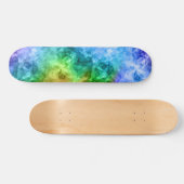 Crumpled Peacock Blue Texture Skateboard (Horizontal)