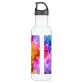 Crumpled Peacock Blue Texture Trinkflasche (Rückseite)