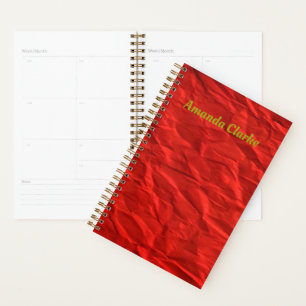 Crumpled Red Cover Personalisiert Planer