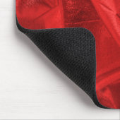 Crumpled Red Lame' Metallisches Foto Mousepad (Ecke)