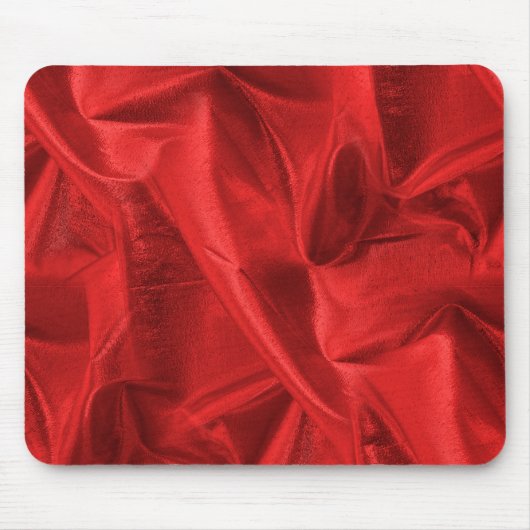 Crumpled Red Lame' Metallisches Foto Mousepad (Vorne)