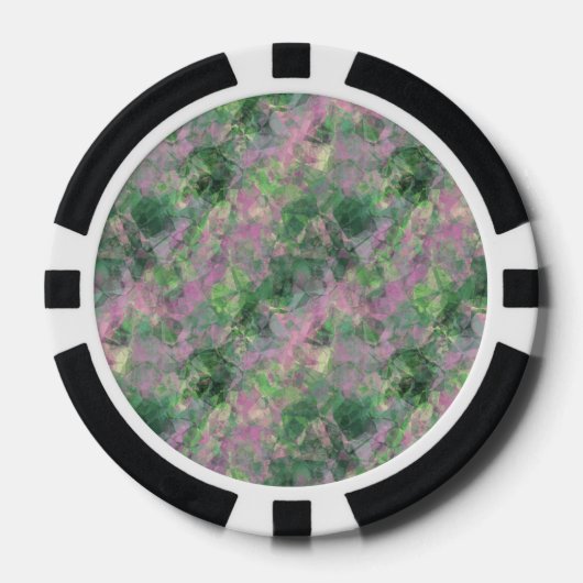Crumpled Spring Green Texture Pokerchips (Vorderseite)
