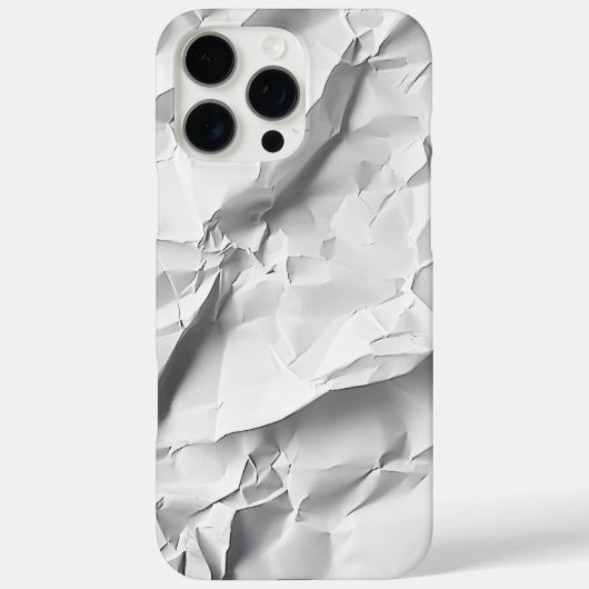 Crumpled White Paper Texture Modern Phone Case (Rückseite)