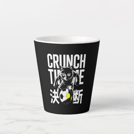 Crunch Time Soccer Cat Gift for Coaches & Athletes Milchtasse (Vorderseite)