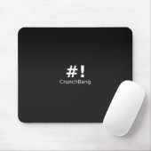 #! CrunchBang Linux Schwarzes Mousepad (Mit Mouse)