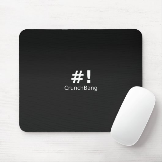 #! CrunchBang Linux Schwarzes Mousepad (Mit Mouse)
