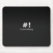 #! CrunchBang Linux Schwarzes Mousepad (Vorne)