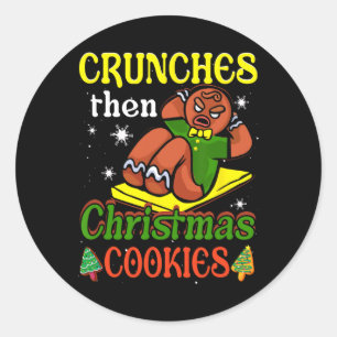 Crunches Dann Weihnachtskekse Lebkuchen Mann Wo Runder Aufkleber