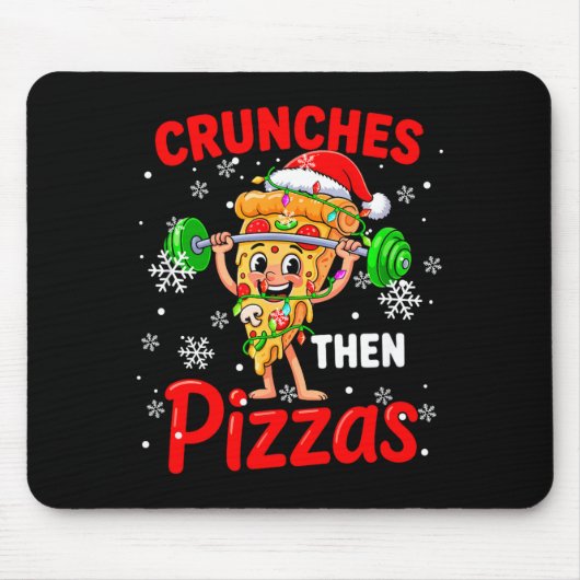 Crunches Then Zzas Xmas Santa Zza Weightlifting Gy Mousepad (Vorne)