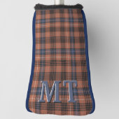 Crunchy Brown Late Herbstlaubs Brown Blue Kariert Golf Headcover (Rotieren 90)