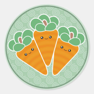 Crunchy Carrots Kawaii Stickers