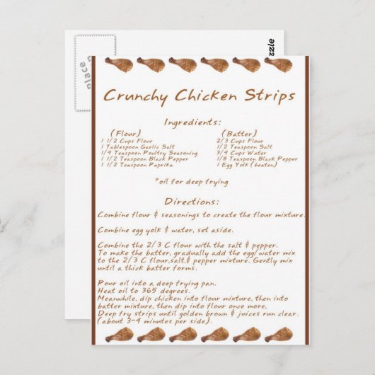 Crunchy Chicken Strips Postkarte (Vorne/Hinten)