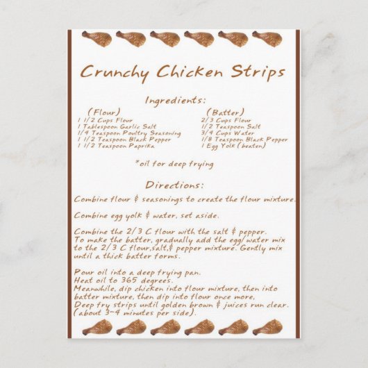 Crunchy Chicken Strips Postkarte (Vorderseite)