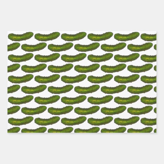Crunchy Green Kosher Deli Sour Dill Pickle Print Geschenkpapier Set (Vorderseite 2)