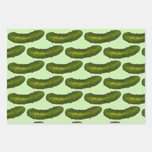 Crunchy Green Kosher Deli Sour Dill Pickle Print Geschenkpapier Set (Vorderseite)
