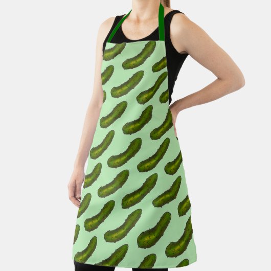 Crunchy Green Kosher Deli Sour Dill Pickle Print Schürze (InSitu)